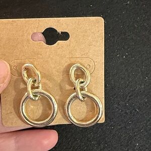 LC Lauren Conrad Gold Link Hoop Earrings